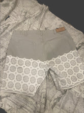 Load image into Gallery viewer, Grey Lace Denim Shorts
